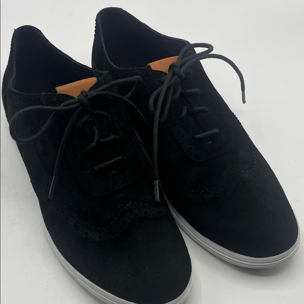 Cole Haan Black Suede Oxfords